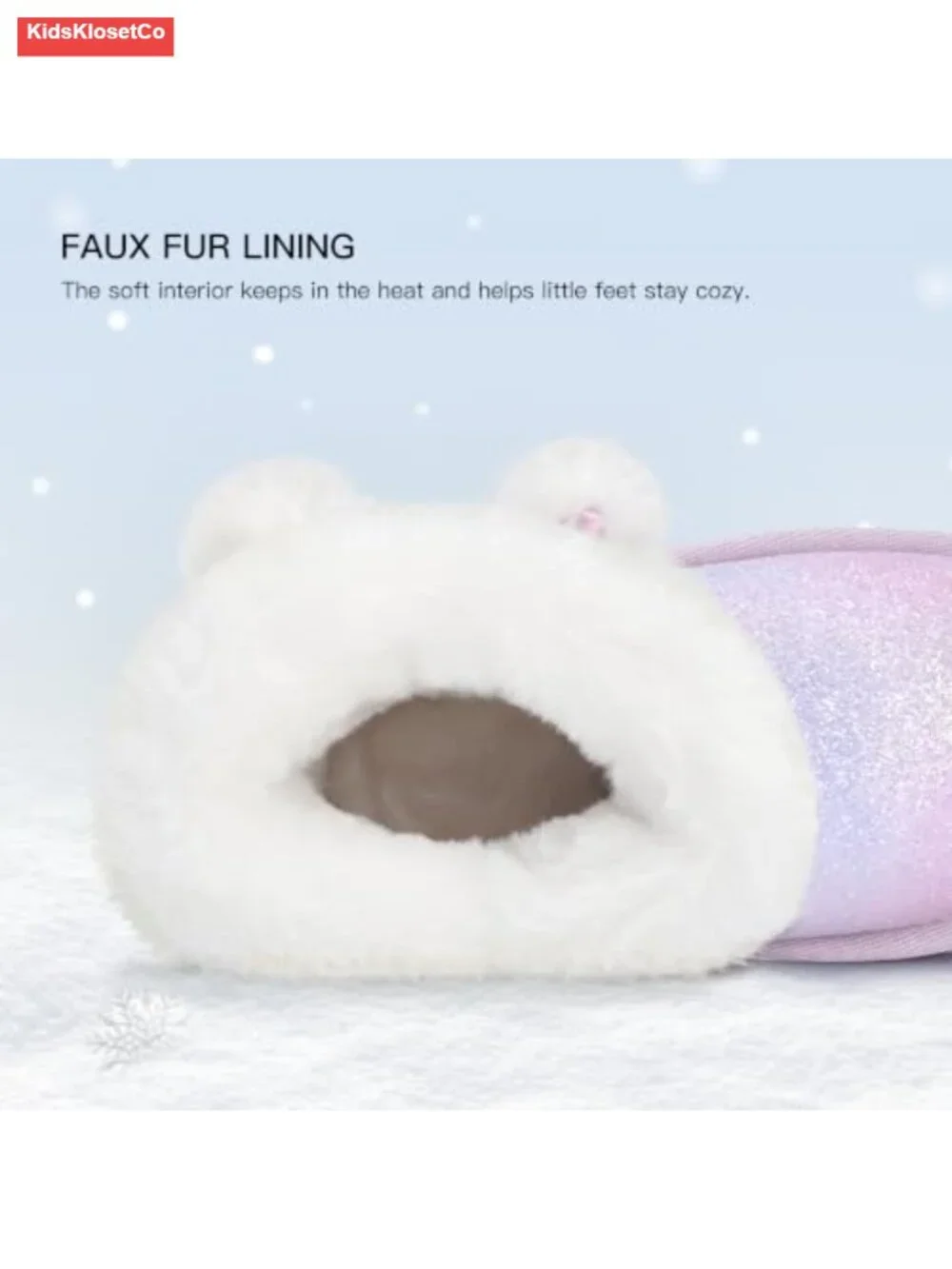 Girls Faux Suede Snow Boots Non-Slip Winter